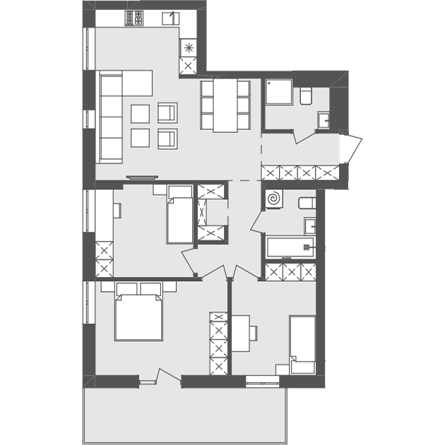 3-комнатная 82.02 м² в ЖК Avalon Flex от 24 500 грн/м², Львов