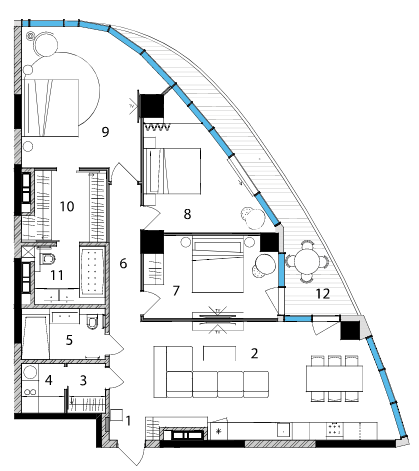 3-комнатная 124 м² в ЖК Taryan Towers от 116 250 грн/м², Киев