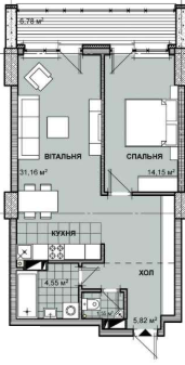 2-комнатная 64.01 м² в ЖК Берестейский от застройщика, Киев