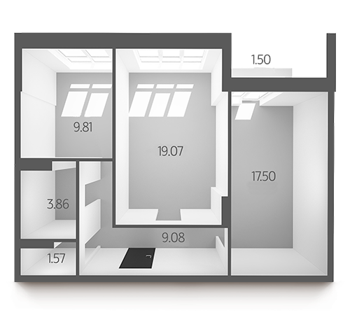 2-комнатная 62.39 м² в ЖК L-квартал от 30 500 грн/м², Киев