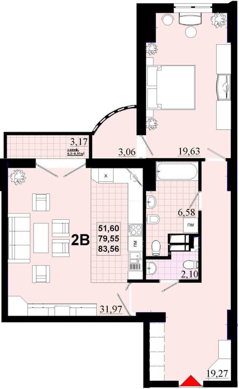 2-кімнатна 83.83 м² в ЖК Златоуст від 39 000 грн/м², Київ