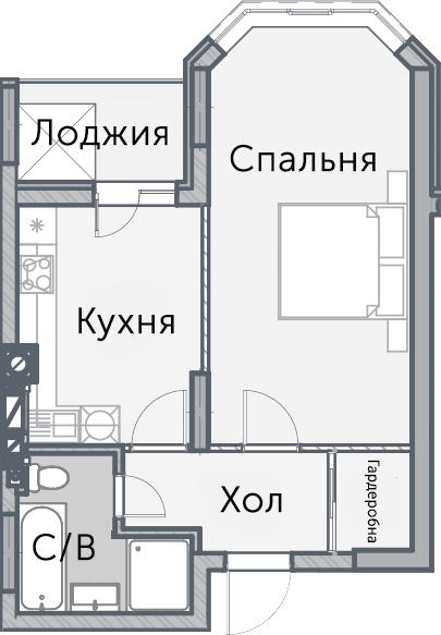 1-кімнатна 44.04 м² в КБ На Радистів від 27 000 грн/м², Київ