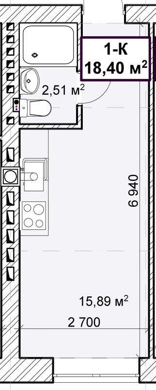 Смарт 18.4 м² в ЖК Wood Park від 14 000 грн/м², Київ