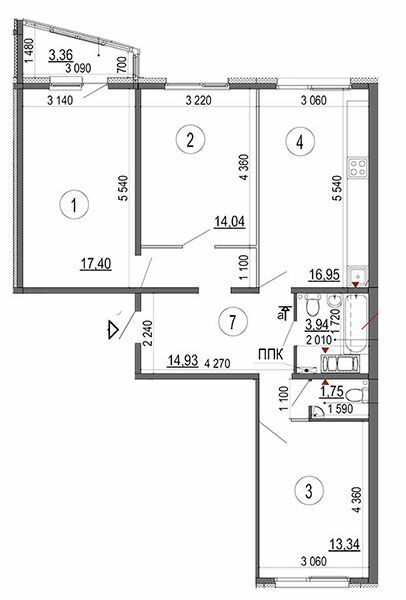 3-кімнатна 85.04 м² в ЖК Еврика від забудовника, Київ