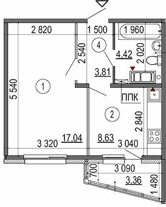 1-комнатная 36.59 м² в ЖК Эврика от застройщика, Киев