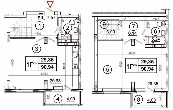 Двухуровневая 90.94 м² в ЖК Эврика от застройщика, Киев