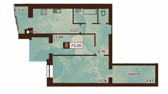 2-комнатная 73.2 м² в ЖК Галицкий Лев от 18 550 грн/м², Львов