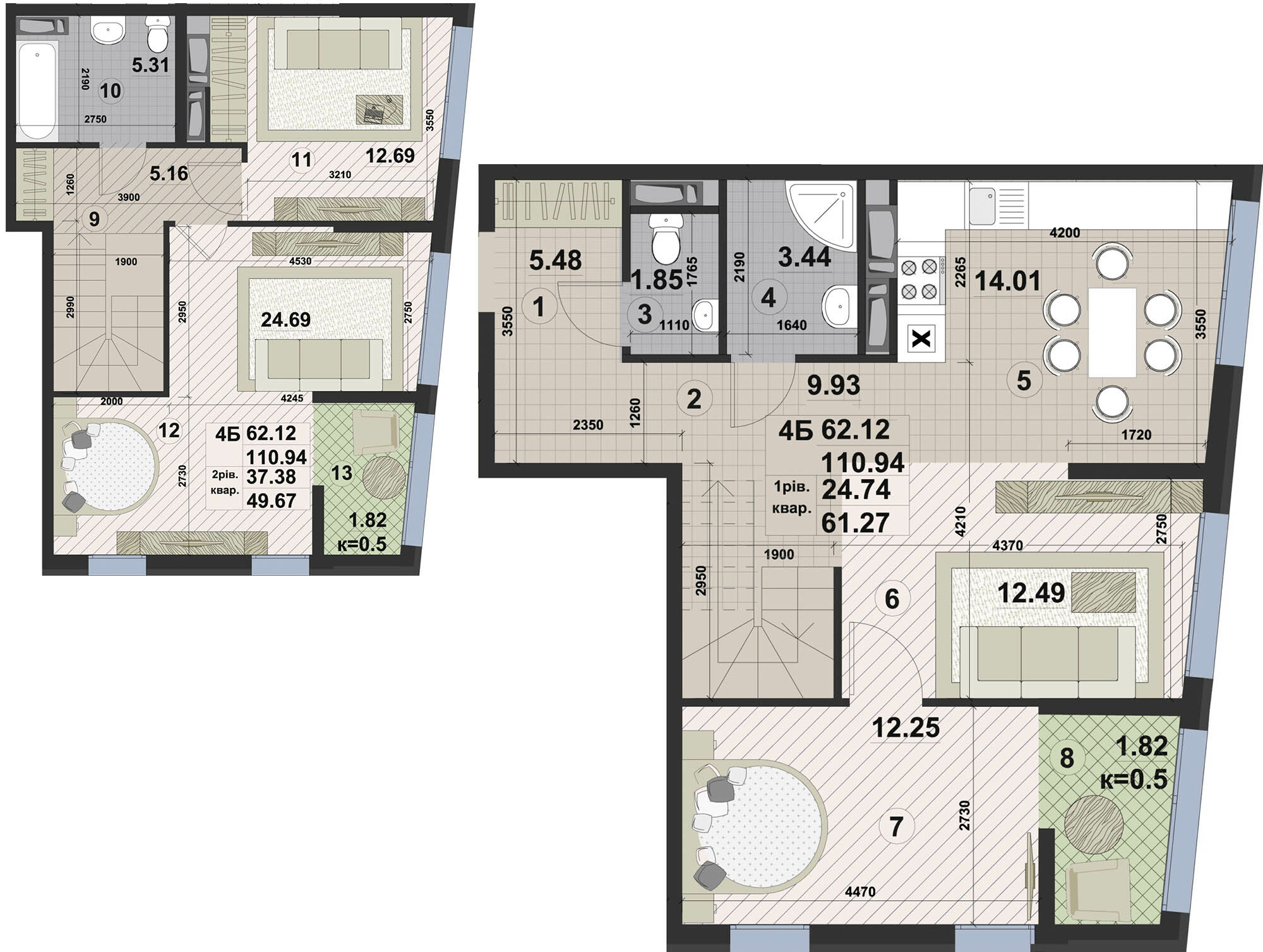 Двухуровневая 110.94 м² в ЖК Paradise Avenue от 22 000 грн/м², с. Крюковщина