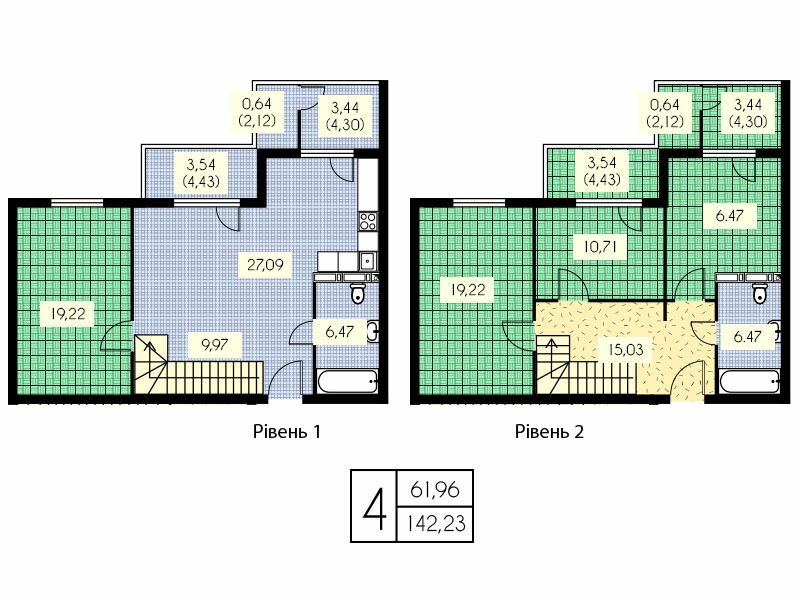 Дворівнева 142.23 м² в ЖК Набережний від 16 150 грн/м², м. Вишгород