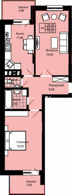 2-кімнатна 75.02 м² в ЖК Панська Вертикаль від 15 000 грн/м², м. Стрий