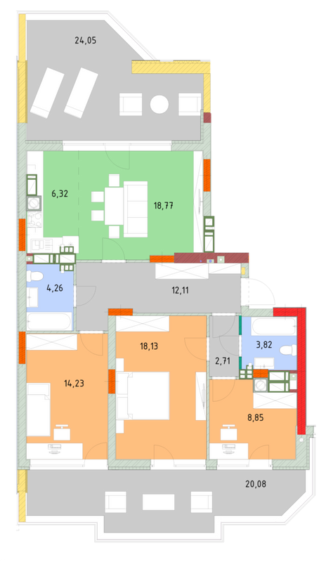 3-кімнатна 105 м² в ЖК На Прорізній від 27 200 грн/м², смт Гостомель