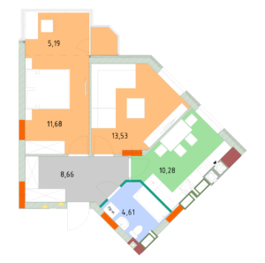 2-комнатная 53.94 м² в ЖК На Прорезной от 21 000 грн/м², пгт Гостомель