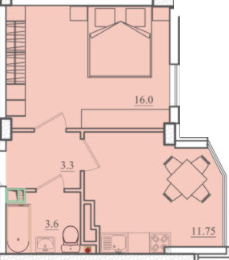 1-кімнатна 34.65 м² в ЖК Схід від забудовника, Одеса