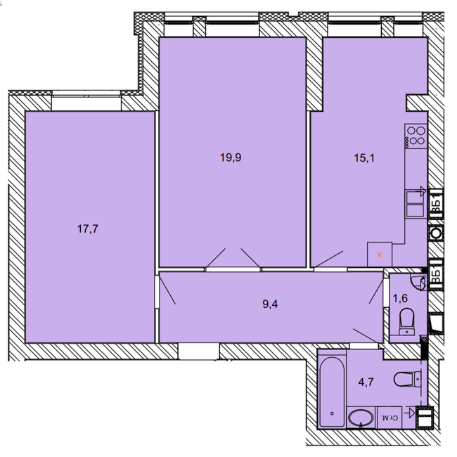 2-кімнатна 68.4 м² в ЖК Найкращий квартал від 27 400 грн/м², м. Ірпінь