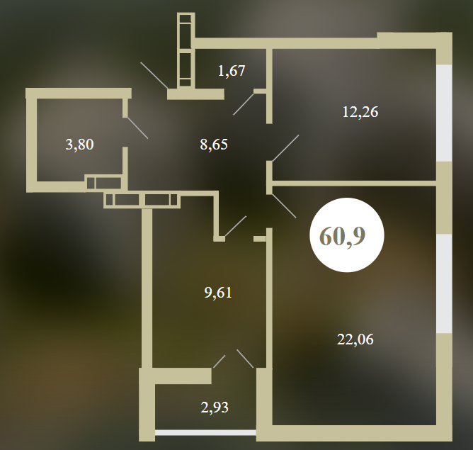 2-кімнатна 60.9 м² в ЖК Chehov Парк Квартал від забудовника, м. Ірпінь