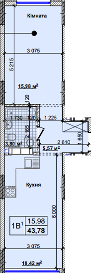 1-кімнатна 43.78 м² в ЖК Нові Теремки від 18 500 грн/м², с. Новосілки