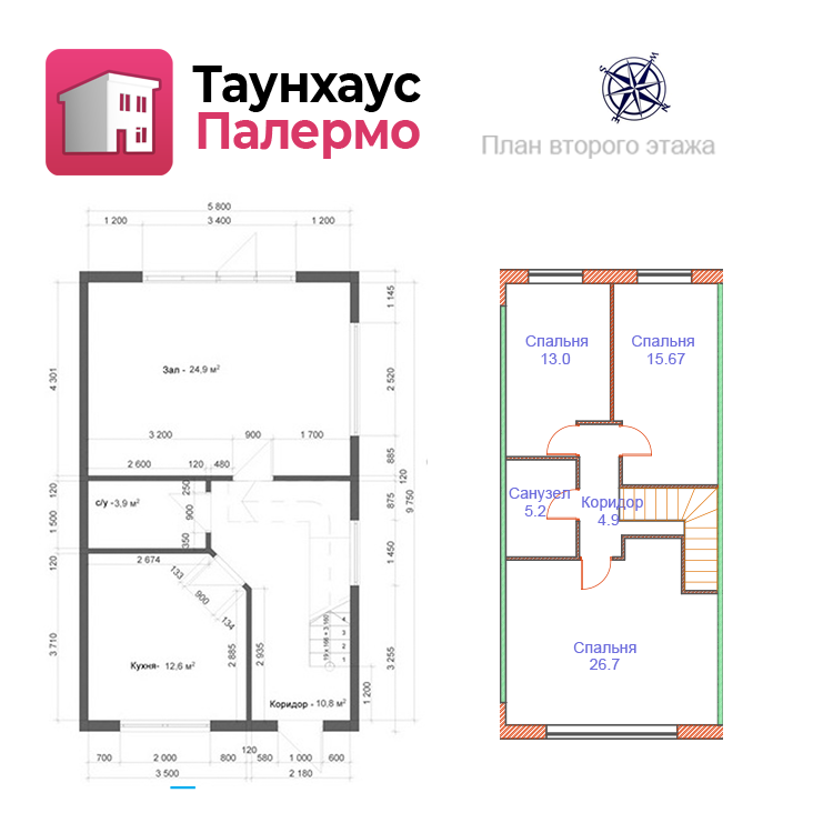 Таунхаус 135 м² в КГ Радуга от 12 519 грн/м², с. Гнедин