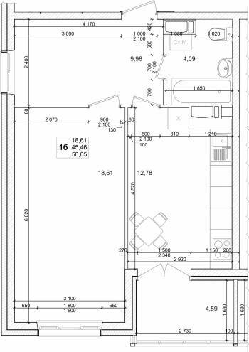 1-кімнатна 50.05 м² в ЖК Вудлайн від 18 800 грн/м², с. Новосілки