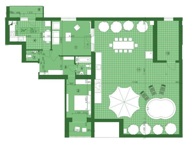 2-комнатная 109.9 м² в ЖК Квартал Парковый от 12 950 грн/м², г. Обухов