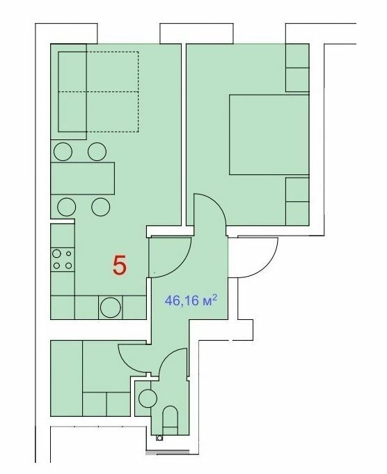 2-комнатная 46.16 м² в ЖК Summerville от 17 000 грн/м², с. Белогородка