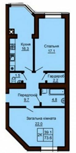 2-кімнатна 73.6 м² в ЖК Софія Сіті від 33 000 грн/м², с. Софіївська Борщагівка