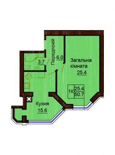 1-кімнатна 50.7 м² в ЖК Софія Сіті від забудовника, с. Софіївська Борщагівка