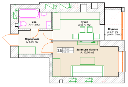 1-комнатная 36.59 м² в ЖК Фортуна-2 от 20 500 грн/м², г. Ирпень