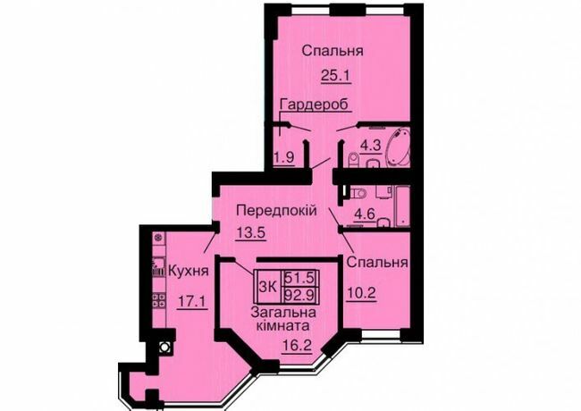 3-комнатная 92.9 м² в ЖК София Резиденс от 35 000 грн/м², с. Софиевская Борщаговка