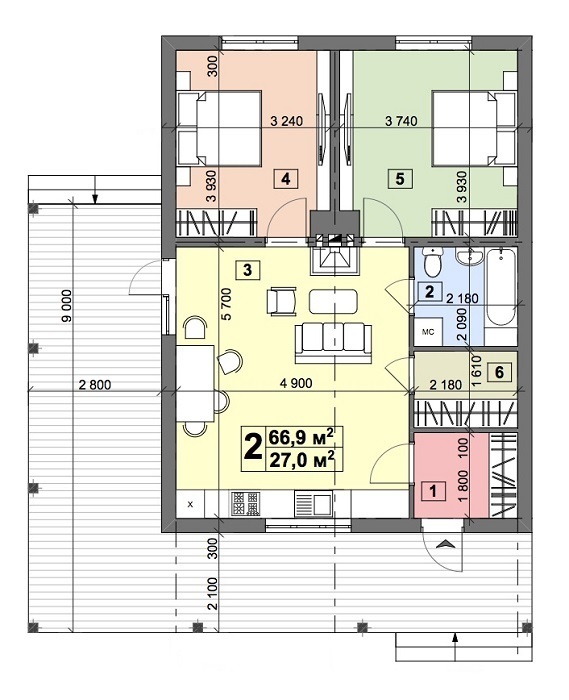 Коттедж 66.9 м² в КГ Лесной Хуторок от застройщика, с. Горенка