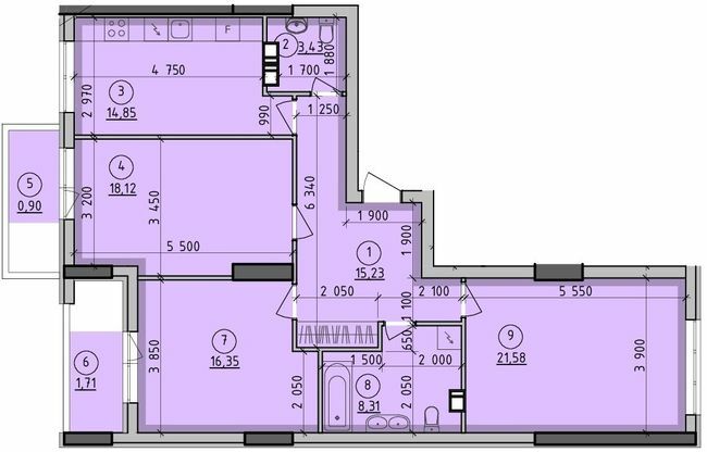 3-комнатная 100.55 м² в ЖК Борисо-Глебский от 22 650 грн/м², г. Вышгород