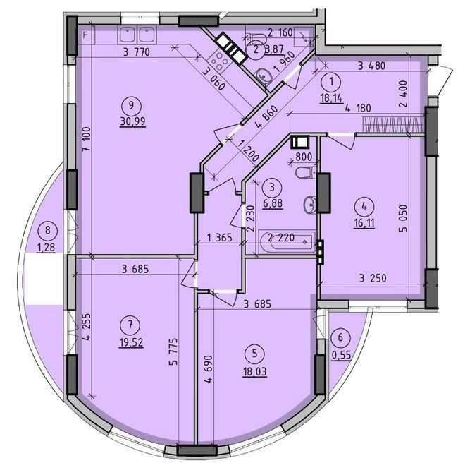 3-кімнатна 114.92 м² в ЖК Борисо-Глібський від 22 650 грн/м², м. Вишгород