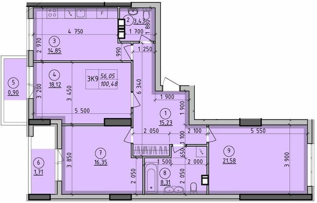 3-комнатная 100.48 м² в ЖК Борисо-Глебский от 27 000 грн/м², г. Вышгород