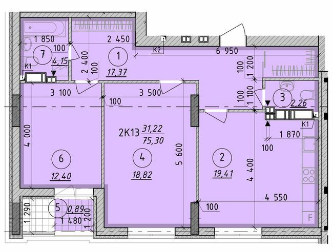 2-кімнатна 75.7 м² в ЖК Борисо-Глібський 2 від 22 150 грн/м², м. Вишгород