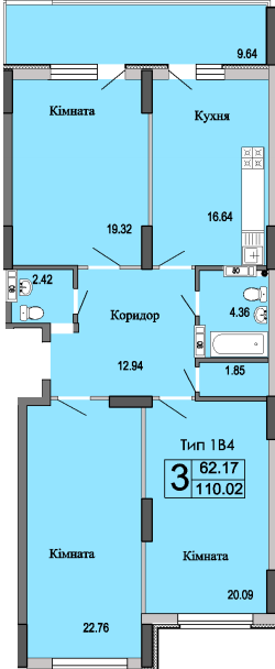 3-комнатная 110.02 м² в ЖК River House от 17 000 грн/м², г. Украинка