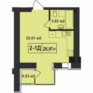 Смарт 26.97 м² в ЖК Покровський від 22 300 грн/м², смт Гостомель