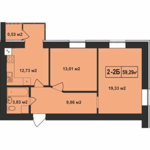 2-кімнатна 59.29 м² в ЖК Покровський від 20 350 грн/м², смт Гостомель