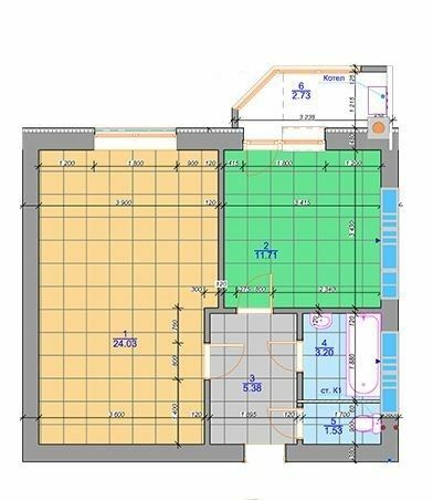 1-кімнатна 48.58 м² в ЖК Одеський квартал від 28 450 грн/м², с. Крюківщина