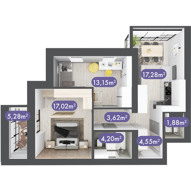 2-кімнатна 66.98 м² в ЖК Desna Park Residence від 15 150 грн/м², с. Зазим`я