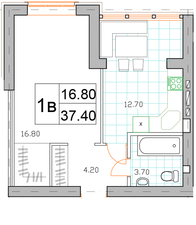 1-кімнатна 37.4 м² в ЖК Саме Той від 14 000 грн/м², смт Немешаєве