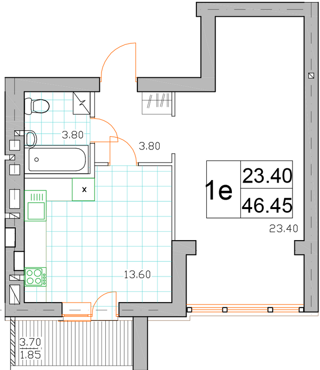 1-комнатная 46.45 м² в ЖК Именно Тот от 15 500 грн/м², пгт Немешаево