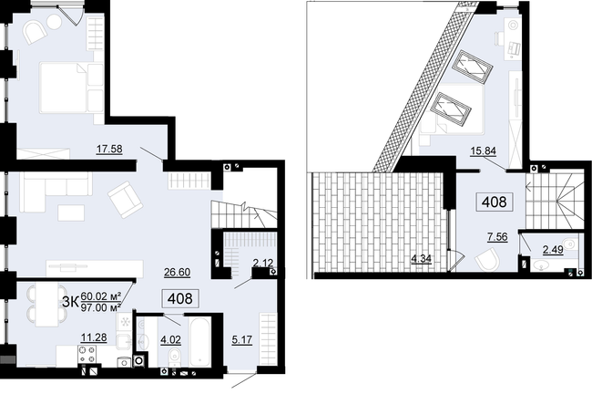 Дворівнева 97 м² в ЖК City Lake від 19 500 грн/м², с. Шевченкове