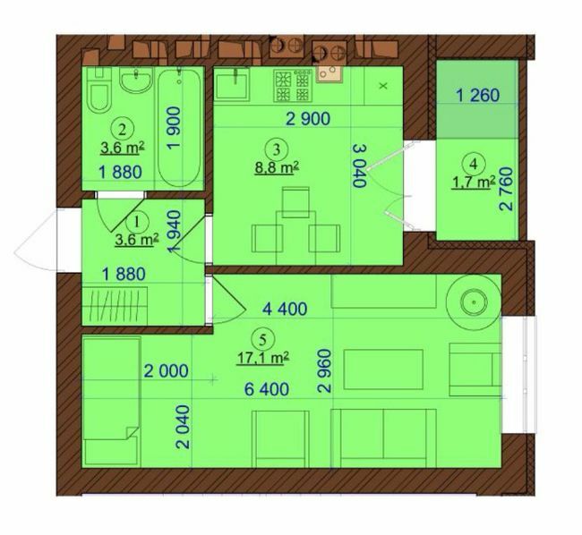 1-комнатная 34.8 м² в ЖК Барвиха от застройщика, г. Ирпень
