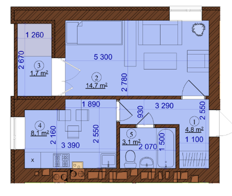 1-комнатная 32.4 м² в ЖК Барвиха от застройщика, г. Ирпень