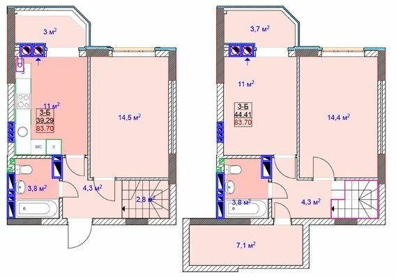 Двухуровневая 84.7 м² в ЖК Sky от 16 750 грн/м², г. Ирпень