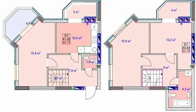 Двухуровневая 84.75 м² в ЖК Sky от 16 750 грн/м², г. Ирпень