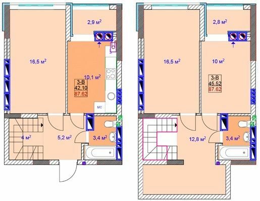 Двухуровневая 92.7 м² в ЖК Sky от 19 000 грн/м², г. Ирпень