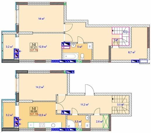 Двухуровневая 110.7 м² в ЖК Sky от 19 000 грн/м², г. Ирпень