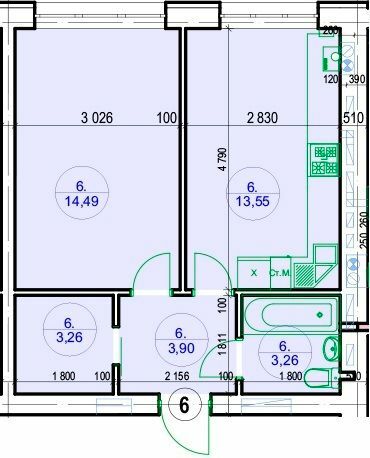 1-комнатная 38.46 м² в ЖК G-51 от 19 200 грн/м², г. Ирпень