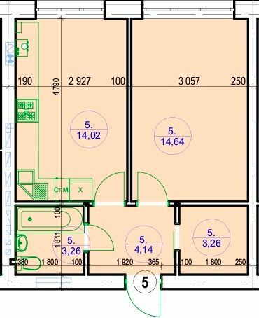 1-комнатная 39.32 м² в ЖК G-51 от 19 200 грн/м², г. Ирпень