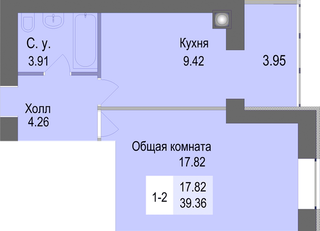1-кімнатна 39.36 м² в ЖК Софіївська сфера від 17 300 грн/м², с. Софіївська Борщагівка